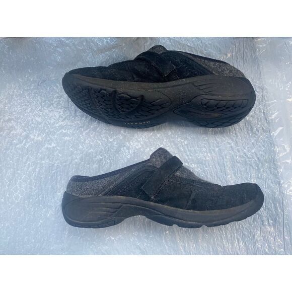 Merrell Women’s Ortholite Black and Grey Buckle Slip On Shoes Sz 8 US - Picture 6 of 9